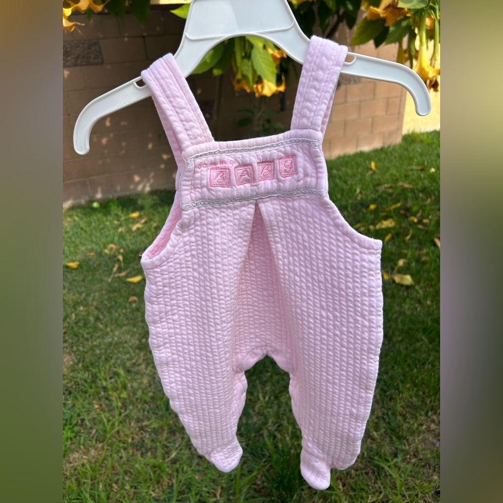 Vtg Tommy Hilfiger Light Pink Kids Overalls 2004 Y2K